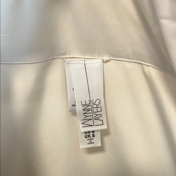 MARLA WYNN Oversized Cream Poncho Hooded Windbreaker Women's Jacket Cape, Size S - Picture 2 of 13